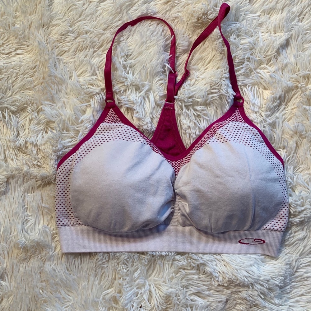 CHAMPION Sports Bra - Pink and White (Small)